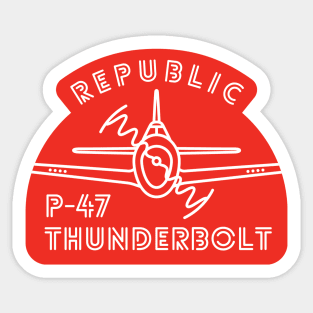 P-47 Thunderbolt neon red Sticker